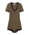 Courrèges Contrasting-trim Cotton Playsuit
