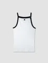 Courrèges Sleeveless Top With Adjustable Straps And Contrast Trim In Bianco