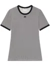 Courrèges Black & White Contrast Houndstooth T-shirt In Black