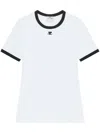 Courrèges Fitted White T-shirt With Contrasting Ribbed Trim In White