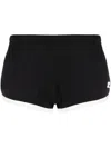 Courrèges Contrasting-trim Logo Shorts In Schwarz