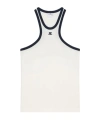 Courrèges Sleeveless Top With Adjustable Straps And Contrast Trim In White