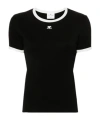 Courrèges Courreges Women Cotton T Shirt With Contrasting Profiles In Black