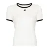 Courrèges Courreges Women Cotton T-shirt With Contrasting Profiles In White