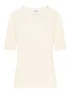 Courrèges Solar Crewneck Short-sleeved Jumper In Beige