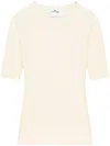 Courrèges Solar Crewneck Short-sleeved Jumper In Beige