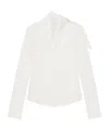 Courrèges Asymmetric Long Sleeve Draped Top In White