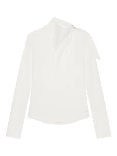 Courrèges Courregès Cotton Asymmetrical Blouse In Gray