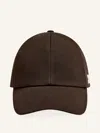 Courrèges Logo-embroidered Cotton Baseball Cap In ブラウン