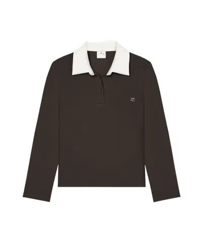 Courrèges Courreges Men Cotton Polo In Brown
