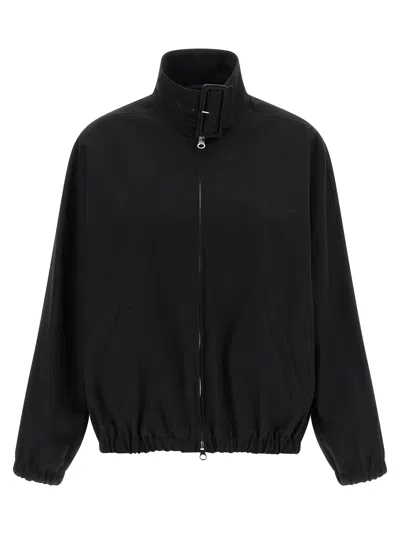 Courrèges Cotton Buckle-collar Bomber Jacket In Black