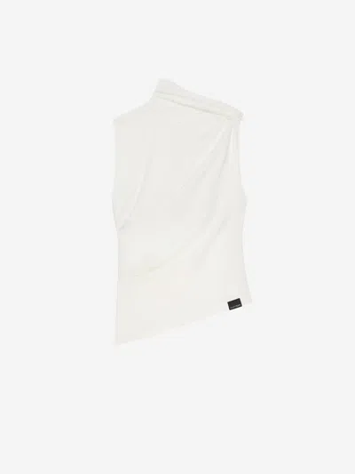COURRÈGES COURRÈGES COTTON DRAPED TOP