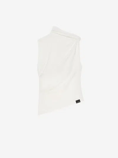 COURRÈGES COURRÈGES COTTON DRAPED TOP