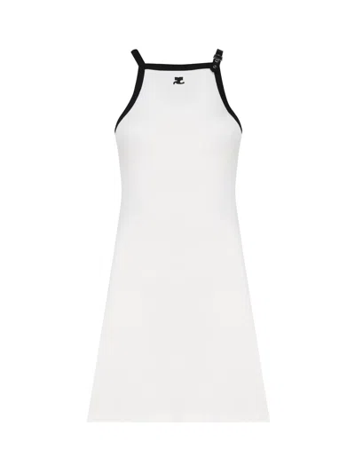 COURRÈGES COTTON DRESS WITH STRAP STRAP