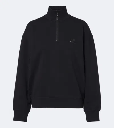 Courrèges Cotton Fleece Sweatshirt In Black