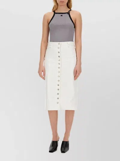 Courrèges Cotton High-rise Mini Skirt In Gray