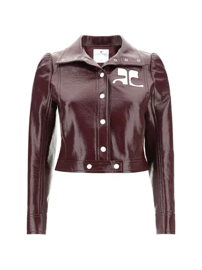 Courrèges Cotton Jacket In Burgundy