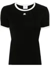 Courrèges Logo Patch Slim T-shirt In Black