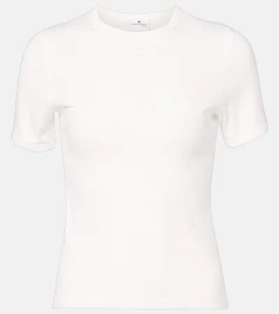 Courrèges Reedition Contrast Cotton T-shirt In White