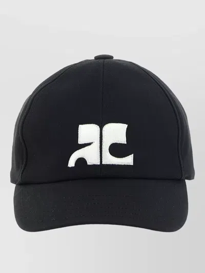 Courrèges Cotton Logo Baseball Cap In Transparent