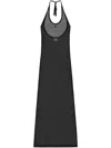 Courrèges Holistic Sheer Cotton Midi Dress In Black