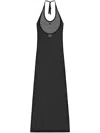 Courrèges Holistic Sheer Cotton Midi Dress In Black