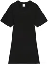 Courrèges Embroidered Logo Mini T-shirt Dress In Black