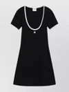 Courrèges Cotton Mini Dress Short Sleeves In Black