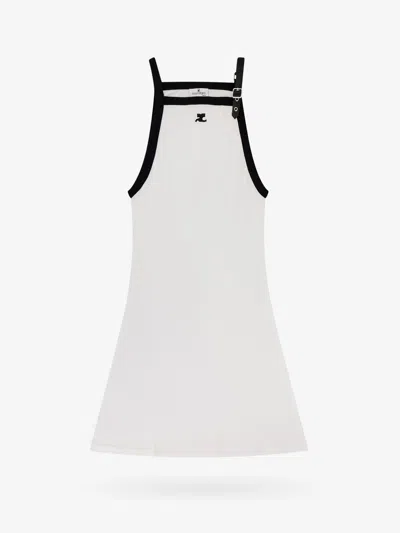 Courrèges Cotton Mini Dress In White