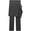 Courrèges Wool Tailored Pants With Draped Overskirt