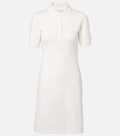 Courrèges Cotton Piqué Polo Dress In White