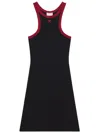 Courrèges Scuba Mini Dress With Logo Patch In Black