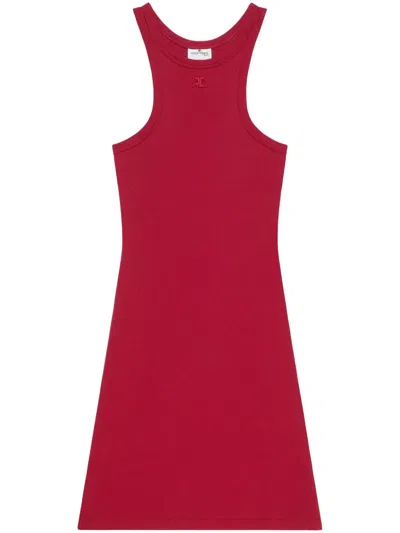 Courrèges Cotton Scuba Dress In Red