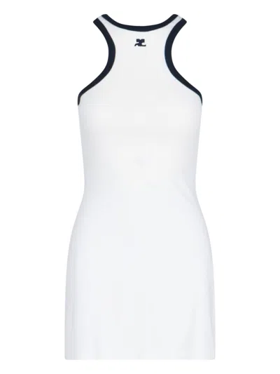 Courrèges Cotton Scuba Dress In White