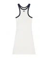 Courrèges White Cotton Mini Dress With Navy Blue Details And Halter Neck In White