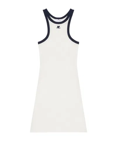 COURRÈGES COURRÈGES CONTRASTED-TRIM SLEEVELESS MINI DRESS