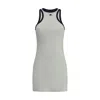 Courrèges White Cotton Mini Dress With Navy Blue Details And Halter Neck