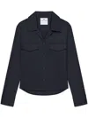 Courrèges Cotton Shirt With Camp Collar And Chest Pockets In Blue