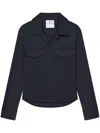 Courrèges Cotton Shirt With Camp Collar And Chest Pockets In Navy