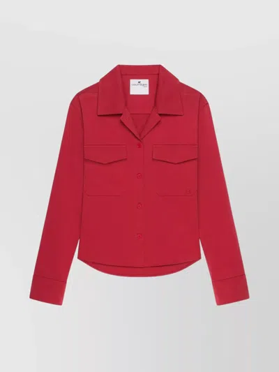 Courrèges Cotton Shirt With Buttoned Cuffs In Pink
