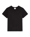 Courrèges Embroidered Black T-shirt With Minimalist Design In Black