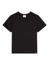 Courrèges Embroidered Black T-shirt With Minimalist Design In Black