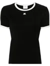 Courrèges Contrast Trim Short-sleeve T-shirt In Black