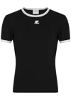 Courrèges Bumpy Contraste Reeditio T-shirt In Black And White
