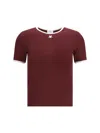 Courrèges Courreges Women Cotton T-shirt With Contrasting Trim In Brown