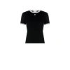 Courrèges Courreges Women Cotton T Shirt With Contrasting Profiles In Multicolour