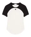 Courrèges Circle Contrast Cotton Jersey T-shirt In White