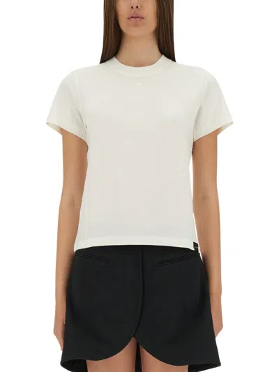 Courrèges Reedition Contrast Cotton T-shirt In White
