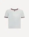 Courrèges Contrast Trim Logo T-shirt In White
