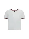 Courrèges Contrast Trim Logo T-shirt In White